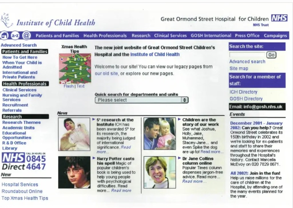 GOSH Child Health Portal December 2001 www.gosh.nhs.uk